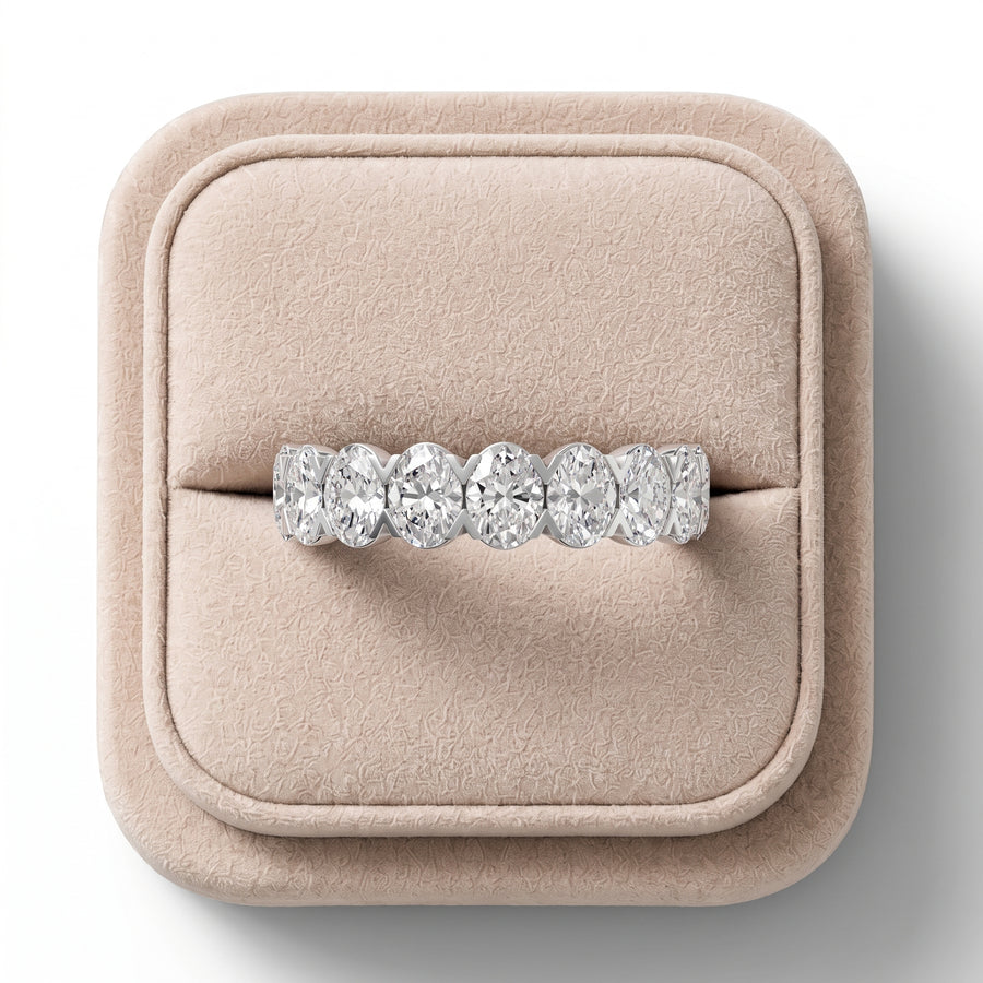 2.21 Ct Oval Shared-Prong Lab Diamond Full Eternity Band