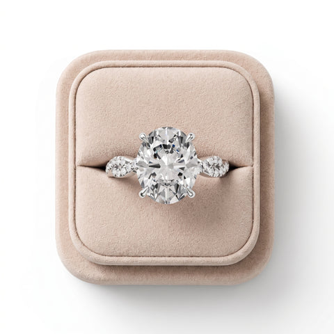 2.19 Ct Oval Lab Diamond Infinity Pavé Engagement Ring
