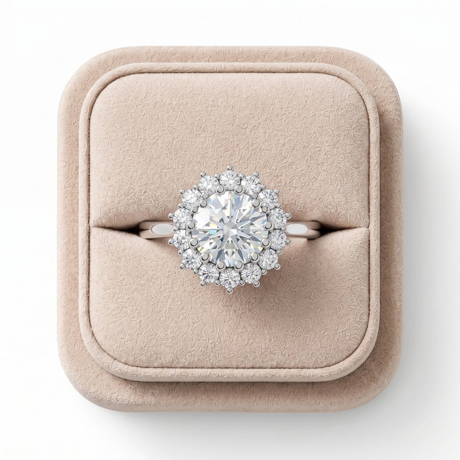 1.92 Ct Round Halo Diamond Ring