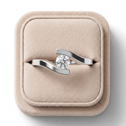 0.25 Ct Round Lab Diamond Bypass Tension Ring