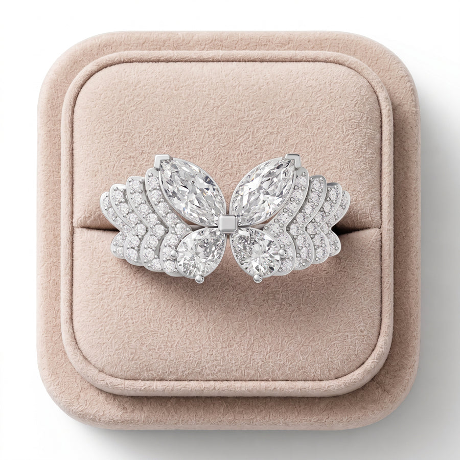 2.25 CT Butterfly Marquise & Round Lab Diamond Ring