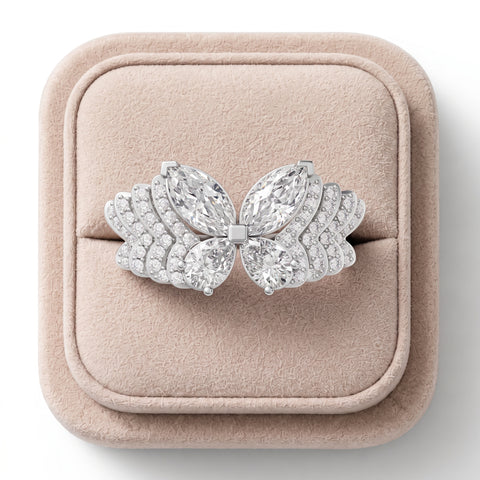 2.25 CT Butterfly Marquise & Round Lab Diamond Ring