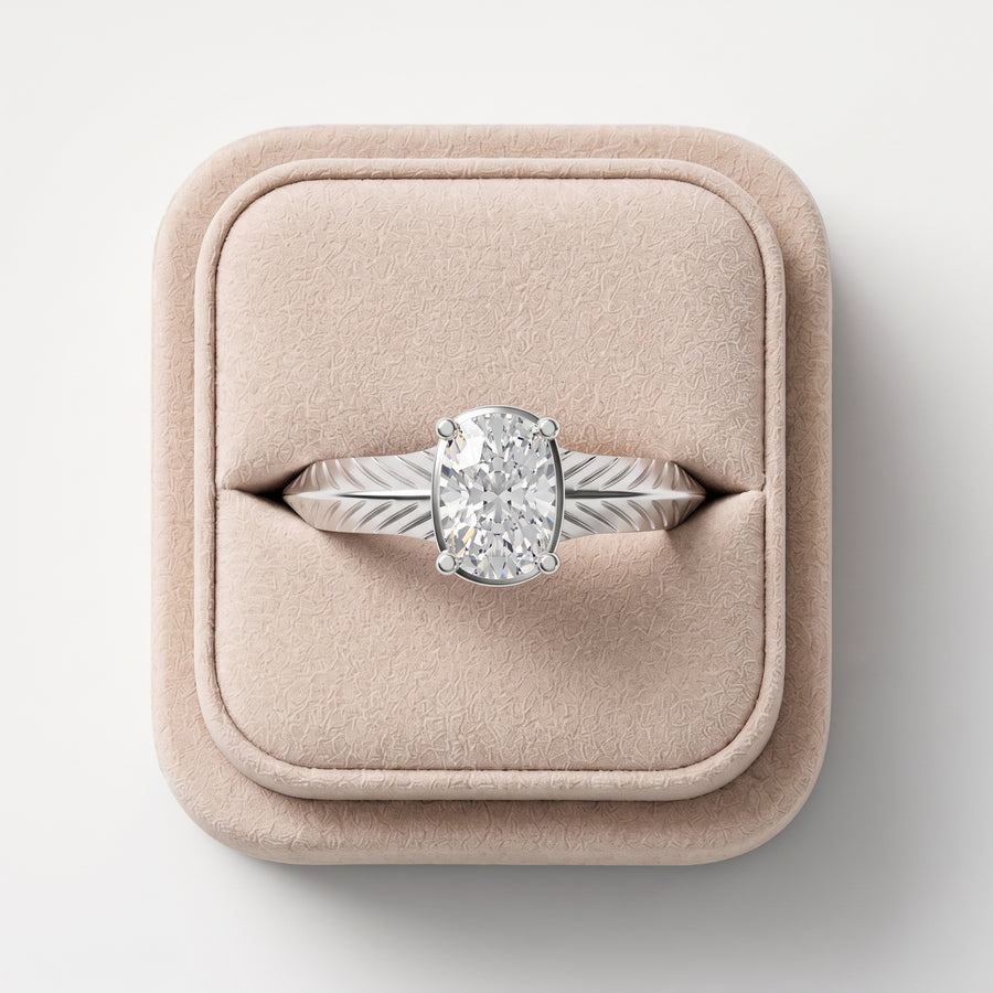 1.00 Ct Cushion Diamond Solitaire Band Ring