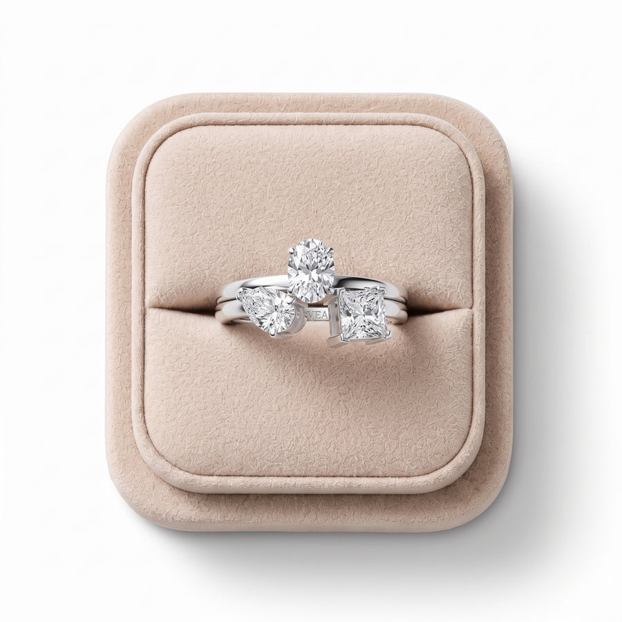 1.21 CT Three Stone Multi-Shape Band Set