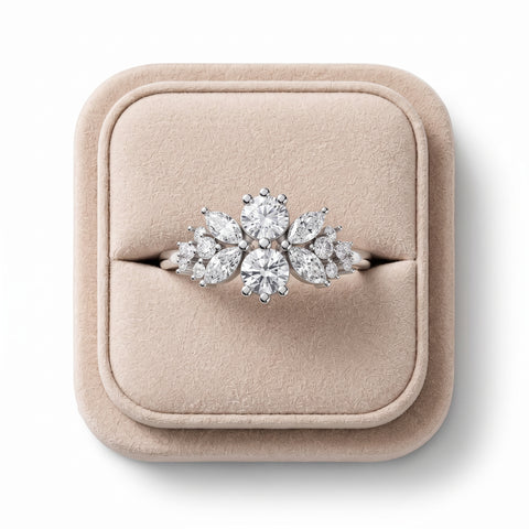 1.47 Ct Multi Shape Cluster Lab Diamond Ring