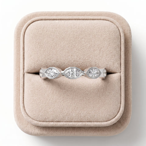 0.63 Ct Marquise Bezel Full Eternity Diamond Band