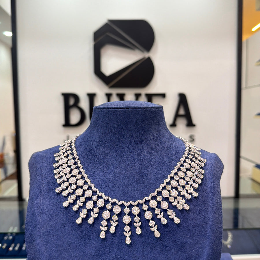 Choker Statement Lab Grown Diamond Necklace in white gold