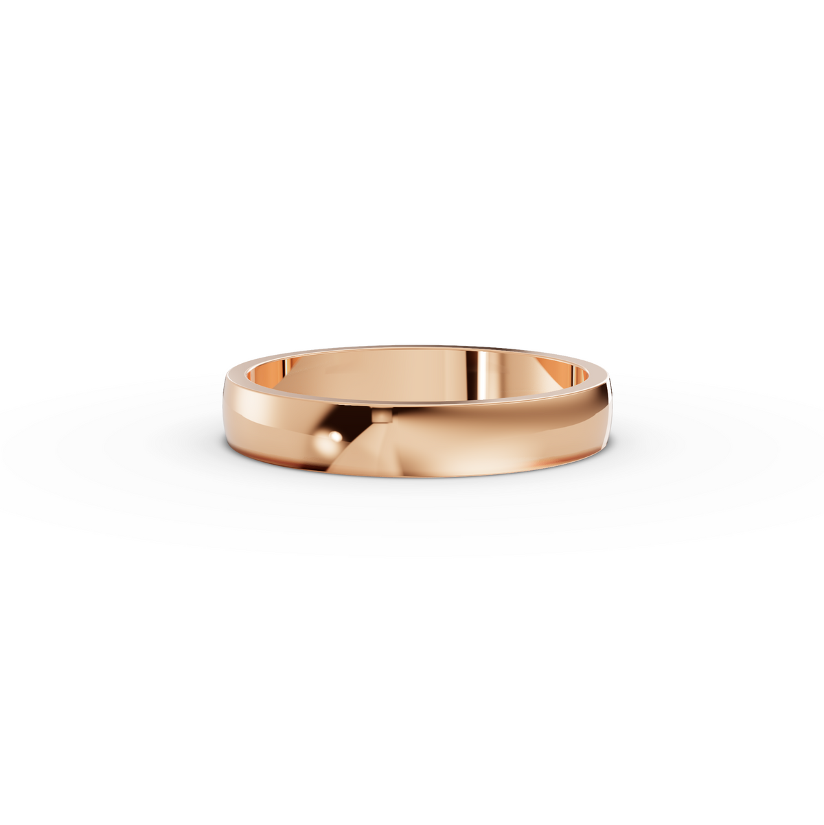 Classic Polished Gold Wedding Band for Men in rose gold