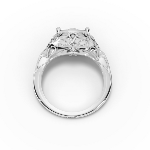 cushion Lab Grown Diamond Filigree Solitaire Engagement Ring, view 2