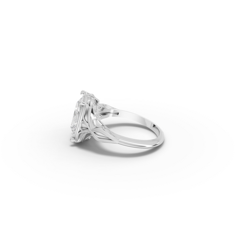 cushion Lab Grown Diamond Filigree Solitaire Engagement Ring