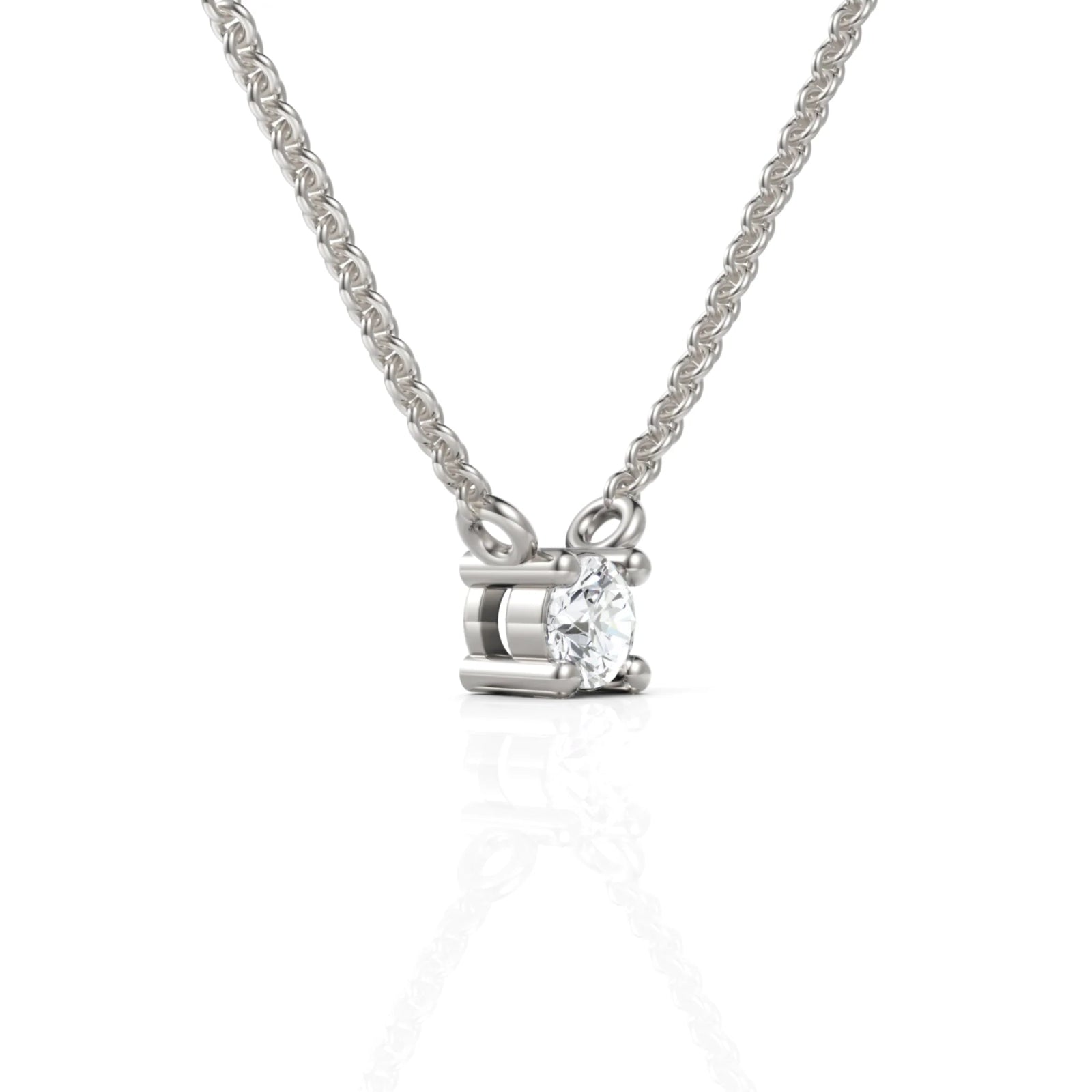 Lab Diamond Solitaire Pendant - Made In Sterling Silver - Buvea Jewels