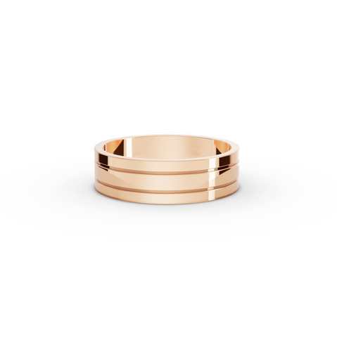 Men's Classic Wide Polished Wedding Band Ring in rose gold