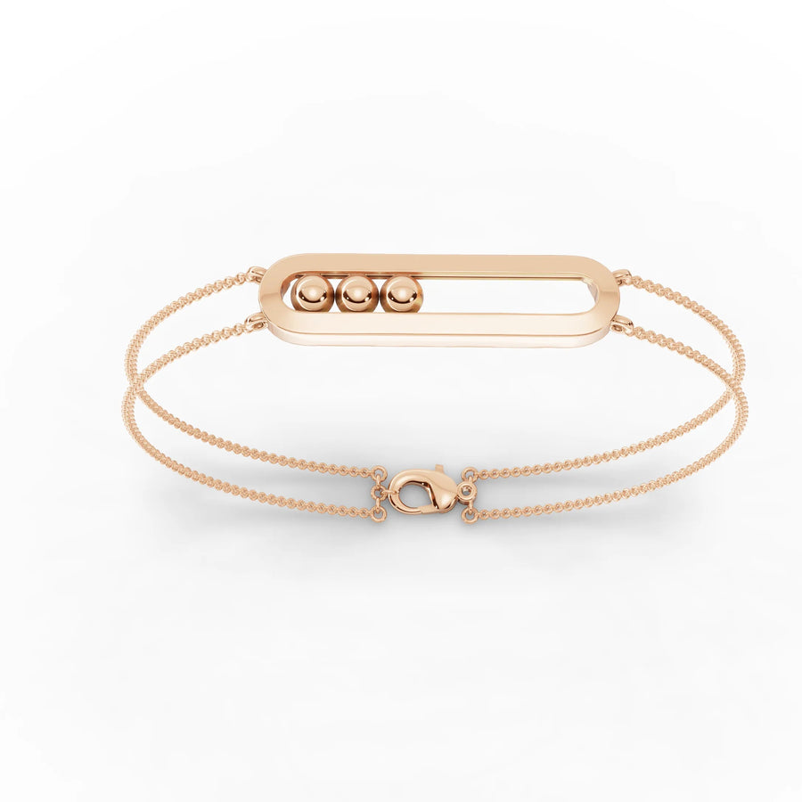 Rose gold oval sphere bracelet