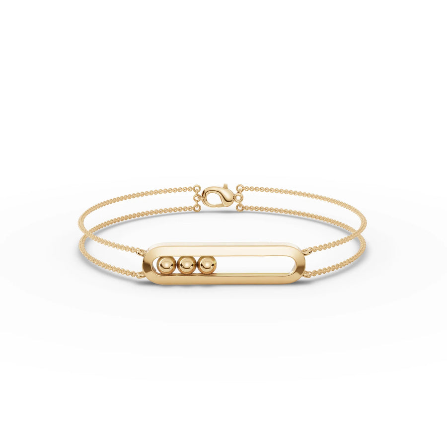 Yellow gold double-chain detail