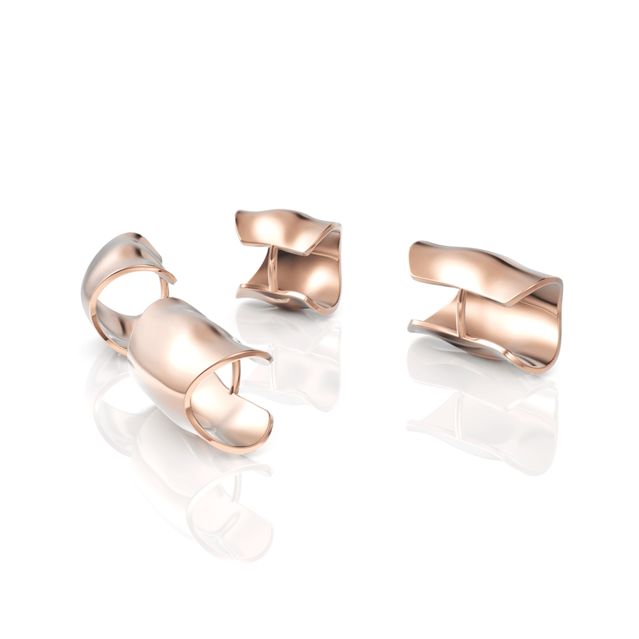 Rose gold curved silhouette macro