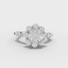 360 rotation of 2.80 CT floral cluster lab-grown diamond ring