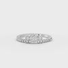 Round Lab-Grown Diamond Bezel Three-Stone Pavé Ring