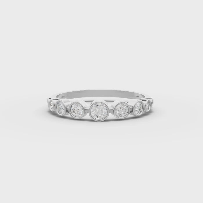 360 rotation of 0.35 CT bezel set lab-grown diamond band