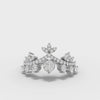 360 rotation of 0.89 CT crown style lab-grown diamond ring