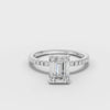 360° rotation video of emerald pavé ring