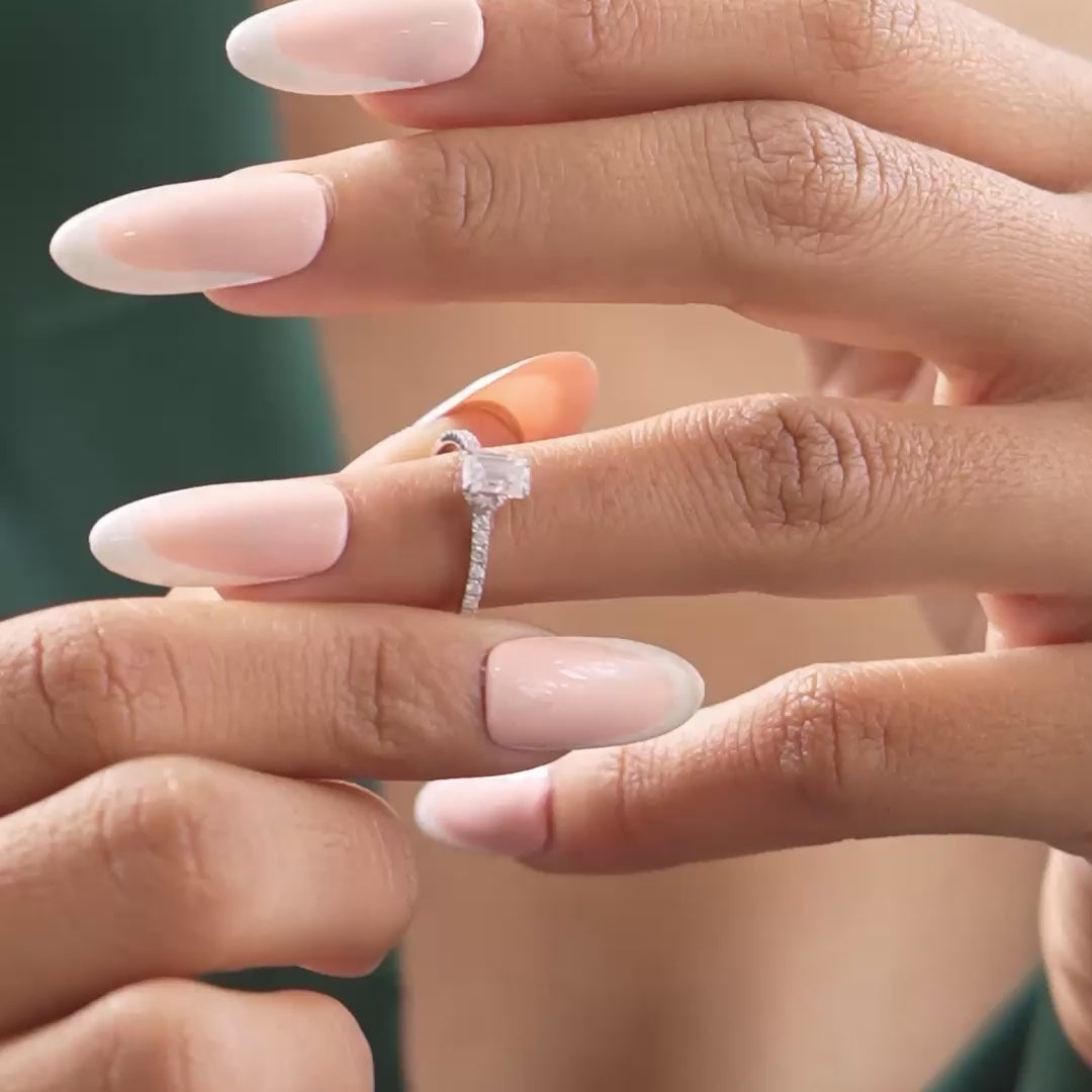 Ring in motion showing step-cut reflection