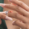 Ring in motion highlighting bezel sparkle on model's hand