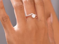 Model wearing v-shaped accented lab-grown diamond ring video clip