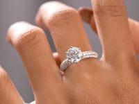 Model wearing 2.68 CT hidden halo lab-grown diamond ring video