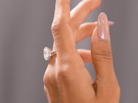 Model wearing 3.19 CT oval cut lab-grown diamond ring video