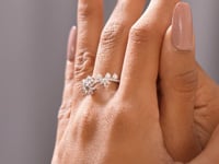Model wearing 0.89 CT crown style lab-grown diamond ring video