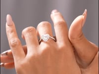 1.41 Ct Heart Halo With Side Stone Lab Grown Diamond Ring