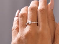 Model wearing 0.65 CT heart cut lab-grown diamond ring video