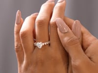 Model wearing 3.00 CT heart cut lab-grown diamond ring video