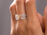 Model wearing 2.44 CT oval halo lab-grown diamond ring video