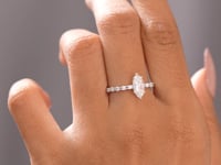 Model wearing 1.36 CT marquise cut lab-grown diamond ring video