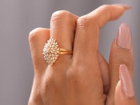 Model wearing 0.31 CT floral cluster lab-grown diamond ring video