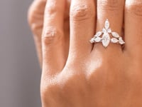 Model wearing 2.83 CT marquise cut lab-grown diamond ring video