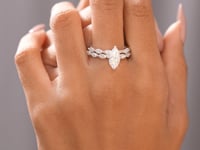 Model wearing 3.18 CT marquise cut lab-grown diamond ring video