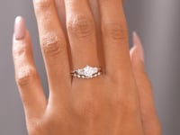 Model wearing 1.21 CT round diamond dual-band ring set video