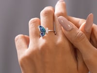 Model wearing 0.36 CT butterfly motif lab-grown diamond ring video