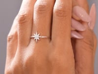 Model wearing 0.30 CT star motif lab-grown diamond ring video