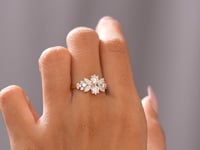 Model wearing 1.07 CT floral cluster lab-grown diamond ring video