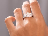 Model wearing pear multi-shape lab-grown diamond ring video