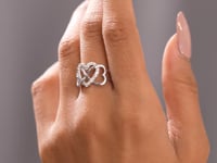 Model wearing heart motif lab-grown diamond ring video
