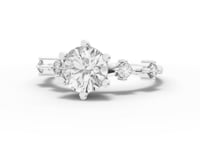 360 rotation of 1.18 CT six-prong accented lab-grown diamond ring