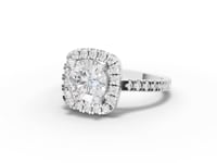 360 rotation of 2.31 CT round bridal set lab-grown diamond ring