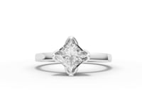 360 rotation of 1.00 CT princess cut solitaire lab-grown diamond ring