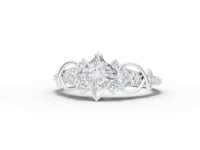 360 rotation of 1.22 CT princess cut swirl lab-grown diamond ring