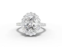 360 rotation of 3.39 CT oval halo lab-grown diamond ring