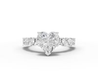 360 rotation of 3.00 CT heart cut lab-grown diamond ring